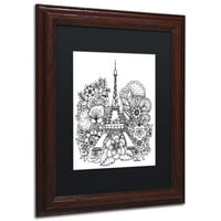 Търговска марка изобразително изкуство Париж платно изкуство от Кцдодхарт Черен мат, дървена рамка
