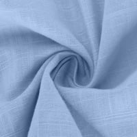 Есенни бохо ризи за жени стоят яка с дълъг ръкав с дълъг ръкав с едно дъно жилетка блуза с джобове синьо m