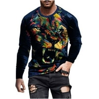 Мъжка блуза клирънс човек Пуловер Случайни Мода Дълъг ръкав кръгли върхове яка