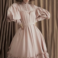 Howd жени плътно цвят o шия дълга бутер -ръкав копчета Голяма люлка midi lolita рокля