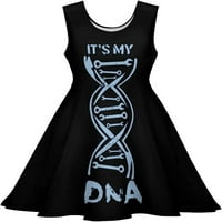 Това е моята ДНК женска лятна рокля люлка смешно отпечатано мини без ръкави без ръкави