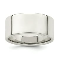 Стерлинг сребърен плосък лентен пръстен размер 9