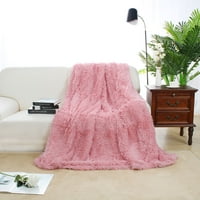 Уникални Изгодни Сделки Шаги Фау Кожа Декоративно Одеяло Розова Кралица