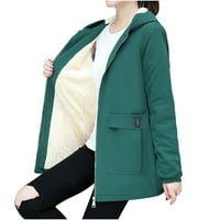 Детесбула есенни якета за жени Clearancewomen Pocket Quilted Coat Jacket Winter дълъг ръкав с качулка с цип твърди връхни дрехи женски върхове блуза