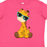 Мастически сладък жираф, жираф със слънчеви очила, сладък подарък за животни Момче за дете или тениска за момиче