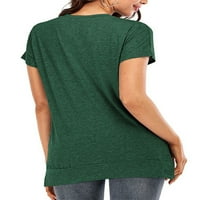 Дамски тениска от тениска от тениска от тениска от тениска на тениска за празнична туника на пулосиране блуза зелена s зелена s