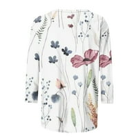 Фнохи Лятото Жените Върховете Клирънс Плюс Размер Къс Ръкав Мода Отпечатани Редовни В-Врата Блуза