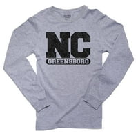 Greenboro, Северна Каролина NC Classic City State Sign Men's Groundeve Grey тениска