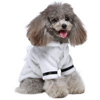 Промоция Клирънс PET пижама с качулка удебелена луксозна мека памучна качулка халат бързо сушене абсорбираща кучешка кърпа за баня бял l