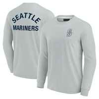 Unise Fanatics Signature Grey Seattle Mariners Супер мека тениска с дълъг ръкав