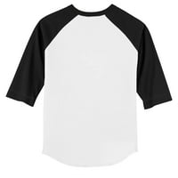 Младежки мъничко бяло черен черен Балтимор Ориол Момиче Теди 3 4-ръкав тениска Raglan