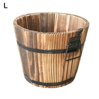 Ludlz Малка дървена кофа за барел плантатори - селски цветни плантатори саксии за кутии с дренажни дупки за вътрешен домашен декор малки растения