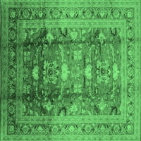 Ahgly Company Indoor Rectangle Oriental Emerald Green Traditional Area Rugs, 8 '10'