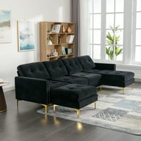Kidlove 110 L-образна конвертируем диван диван с подвижни османски джобове за съхранение модерен тапициран диван за апартамент