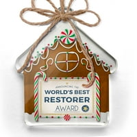 Орнамент отпечатани едностранни светове за най -добър реставратор сертификат награда Коледа Neonblond