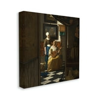 Ступел индустрии любовното писмо Йоханес Вермеер класически портрет живопис живопис галерия увити платно печат стена изкуство, дизайн от един1000