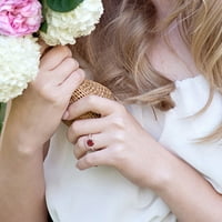 Миабела Дамски 4-КТ възглавница-шлифован гранат и кръг бял Топаз 10кт Розово злато ореол коктейл пръстен