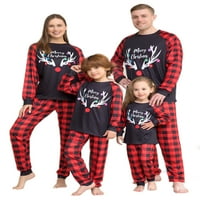 Abtel mommy татко съвпадение на деца семеен пижами комплекти върхове и панталони нощни дрехи шезлонги за спално облекло жени мъже деца мека почивка pj комплекти червен татко 4xl