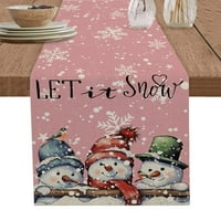 Коледна снежинка снежен човек акварел маса за бегач на кънтри сватбена декорация покривка хотел трапезарна маса кухненска маса постелки