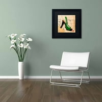Търговска марка изобразително изкуство велур петата зелен платно изкуство от Родерик Стивънс, Черен мат, черна рамка, архивна хартия