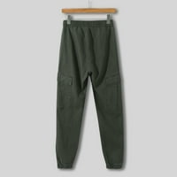 Мъжки есен зимни ежедневни панталони спортни панталони с джобна мода девет точки панталони Панталони мъже мъже зелени XL
