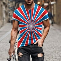 Мъжки ризи Просвет плюс размер ежедневно кръгла шия популярен 3D цифров флаг печат пуловер фитнес спортни къси панталони ръкави тениска блуза