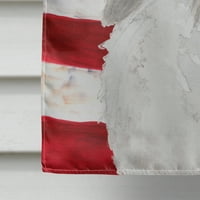 Carolines Treasures BB9386CHF White Standard Poodle Patriotic Flag Canvas Размер на къщата Голям, многоцветен