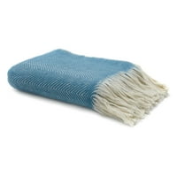 Модърн вълна повдигнати декоративни хвърлят одеяло, морско синьо, 50 & квот; 60 & квот;