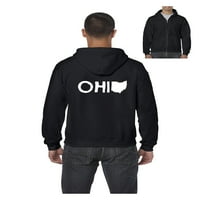 MMF - Мъжки суичър Пълнозземния пуловер, до мъже размер 5xl - Охайо Карта