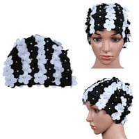 Перла шие флорална еластична дишаща бърза суха шапка за къпане за дълга коса, ръчно изработена шапка за плуване за жени