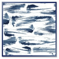 Синьо Абстрактна Водна Текстура Рамкирани Живопис Платно Изкуство Печат