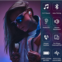 Urban Street Buds Pro True Bluetooth Wireless Earbuds за Lotkool S Lotus с активен шум от анулиране на лилаво