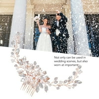 Кристален перлен гребен за коса, многофункционален елегантен сватбен аксесоари за коса сплав Красива за сватба за церемонии на награждаването розово злато