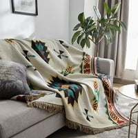 Elenxs диван хвърляне на одеяло конец плетене декоративен гоблен капак за миеща се климатик Пътуващ модел печат декорация на килим 90x