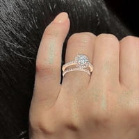 PGERAUG Подаръци за жени звъни на хронстоун Мъже бижута Пръстени Размер 6- сплав Подарък пръст двойки пръстен Розово злато