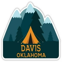 Дейвис Оклахома Сувенир Винил Стикер Стикер Къмпинг Палатка Дизайн