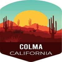 и r внася Colma California Souvenir Vinyl Decal Sticker Cactus Desert Design