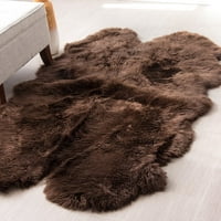 Истински килим от овча кожа мека и естествена нощна зона за килим естествен двоен кокош