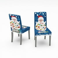 Frogued Коледен стил стол покритие на кожата, подходящ за полиестер творчески Дядо Коледа