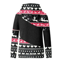 Пенкий Суитчъри за жени Суитчъри за жени, жени ацтеки Суитчъри геометрични Принт пуловер дълъг ръкав костенурка врата тениска Шнур Пуловер Суитчъри с джоб черно У2