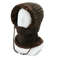 Jiaroswwei Unise Winter Winter Collar Плетна шапка Вятърна защита от ухото за защита с двойна употреба