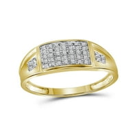 10kt жълто злато мъжки кръгли пръстен с диамантен квадратен клъстер с пръстен cttw cttw