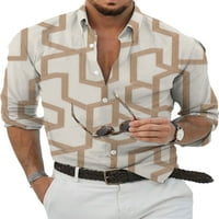 Glonme мъжки върхове Лапета шия летни ризи бутон надолу блуза мъже удобни тийнейджми