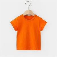 Pejock бебе момчета момиче момиче тениска в неедрена тениска деца органичен памук с къс ръкав тениска плътни цветни върхове тениски ризи, 12м-12 години