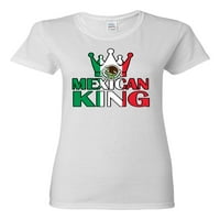 Дива боби мексикански крал латински гордост жени графичен тройник, бял, малък