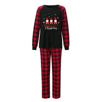Мека пижама плажни върхове + панталони Коледа родител-дете дрехи червено