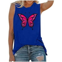 Потници за дамски Без ръкави летни тениски удобни пеперуда цвете печатни графични Йога Тениски