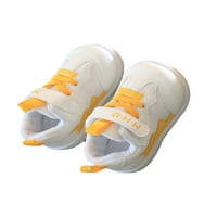Lacyhop Детски обувки за бягане спорт атлетика Мрешни маратонки Училище Несъмване на апартаменти Пачуърк дишаща обувка за ходене жълт 7c