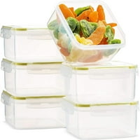 Контейнери за съхранение на храни Biokips - Квадратни контейнери за храна - херметични контейнери с капаци - BPA безплатни контейнери за съхранение на кухня за съхранение на гайки, шоколад, боб и други