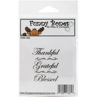 Riley & Company Funny Bones Cling Stamp 1.5x2.5-Thankful Grante Bless, PK2